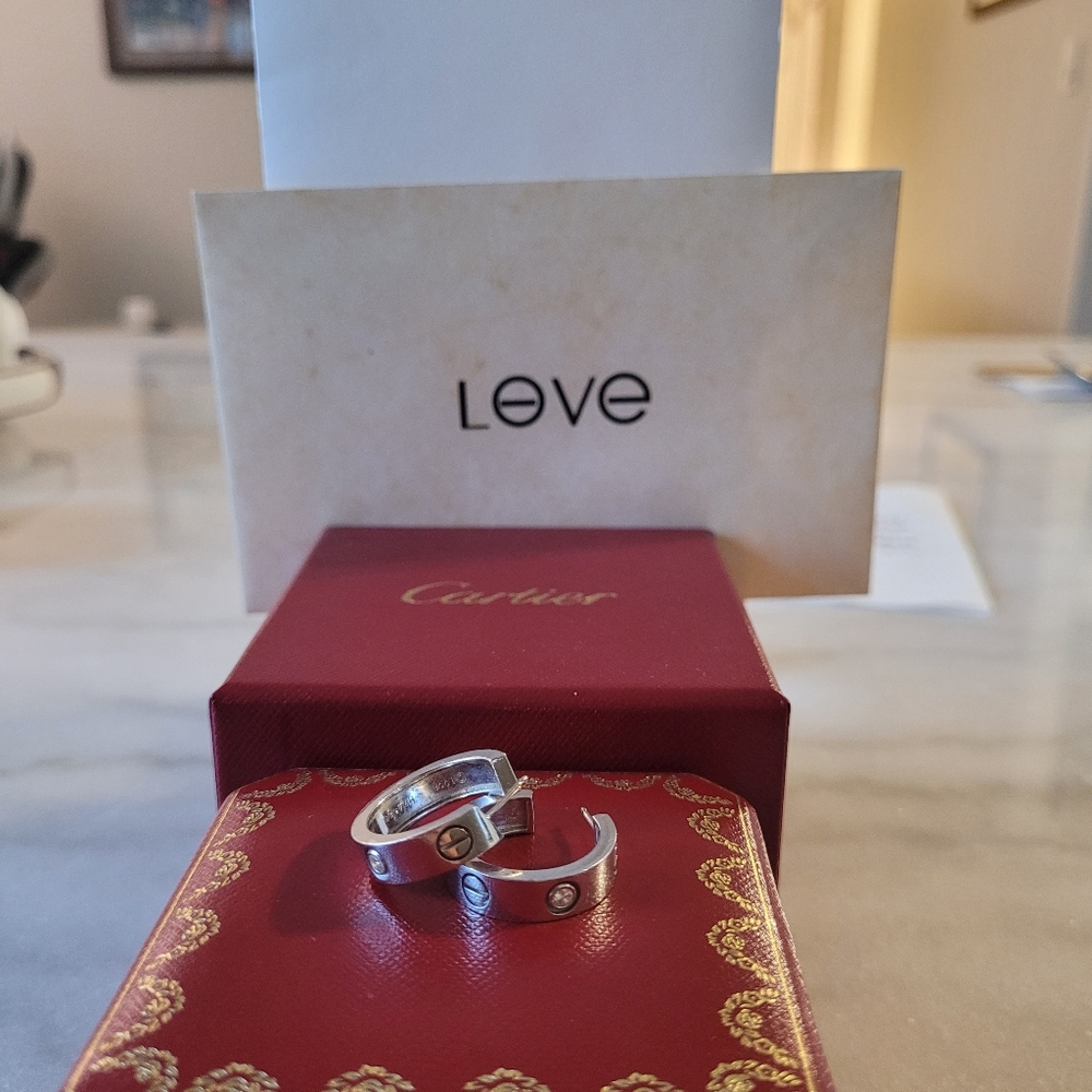 Cartier love earrings platinum diamond